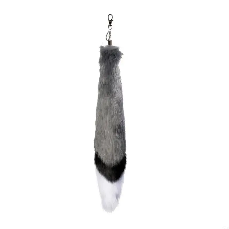 

77HE Tail Keychain Wolf Tail Keyring Cosplays Toy Foxes Costume Bag Hangings Charm