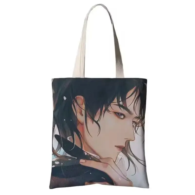 Mo Dao Zu Shi Cartoon Canvas Shoulder Bag Anime Grandmaster of Demonic Cultivation Cosplay Cute Casual Shopping Bag Handbag Gift