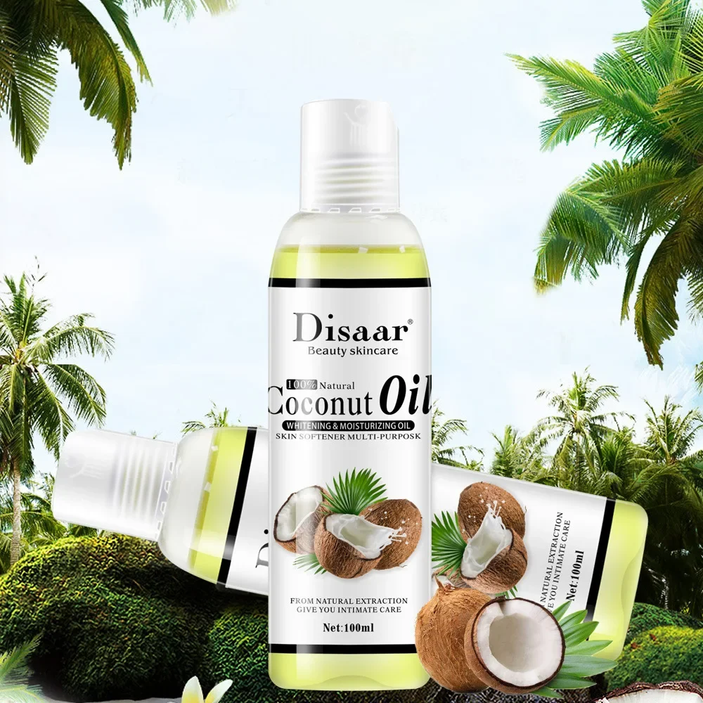 100% Natural Organic Olio di Cocco Corpo Viso Olio Essenziale di Massaggio Idratante Relax Olio La Cura Della Pelle il Controllo del Sonno di Aiuto Disaar