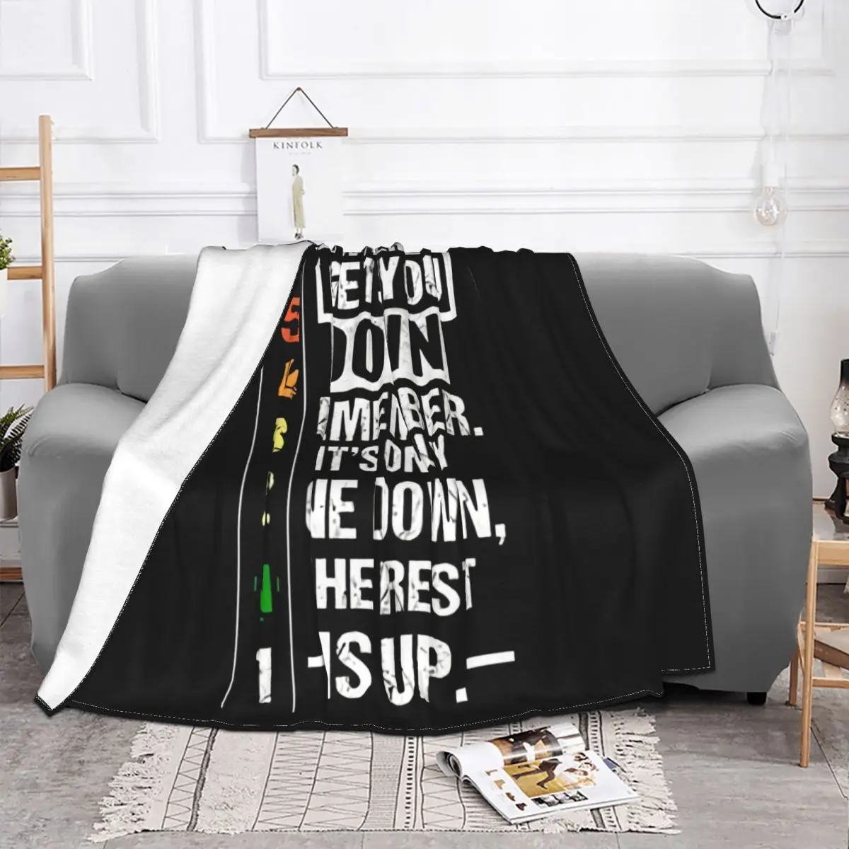 When Life Gets You Down Remember Its Only One Down Mens Black Swea S 3Xl Women Men Throw Blanket