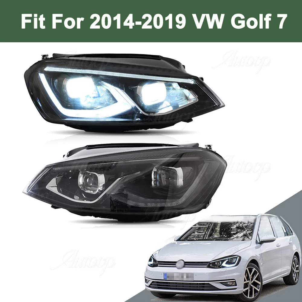 

LED Head Lamp Facelift Fit For 2014-2019 VW Golf 7 Car Headlight Modification Daytime Running Light Left Right