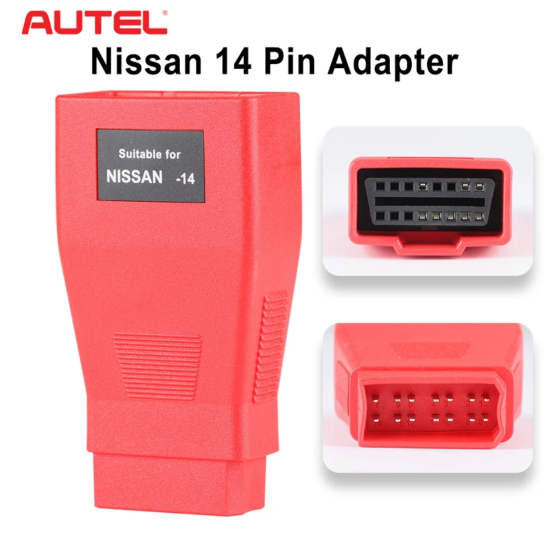 Autel لنيسان 14 دبوس محول سيارة التشخيص obd محول لنيسان 14Pin إلى 16Pin ، العمل مع Autel MK808 ، MS906 ، MS908