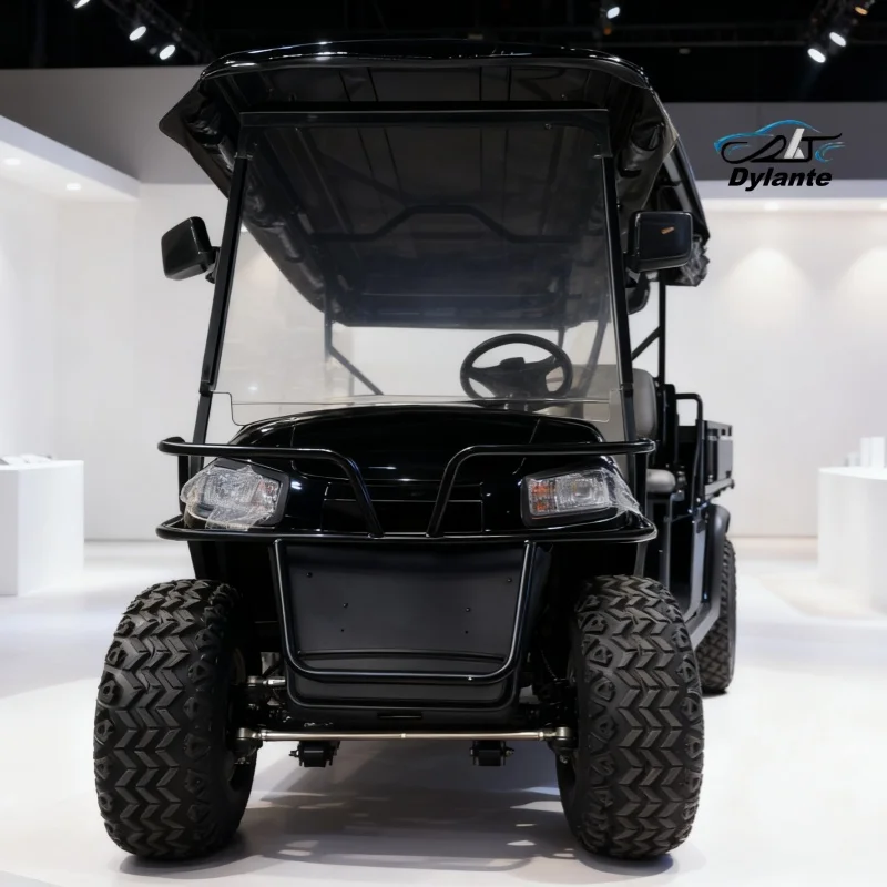 CE معيار جودة عالية السعر نادي عربة جولف الراقية شاشة تعمل باللمس 2-مقعد عربة جولف كهربائية مع أشرطة حقيبة الجولف وسلة