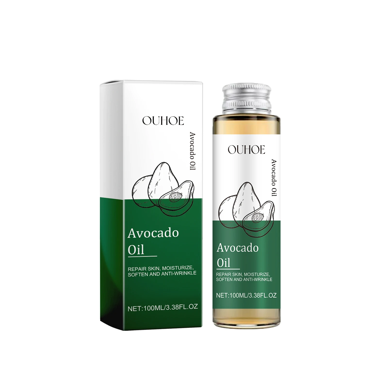 

OUHOE Avocado Oil MultiEffect Massage Oil For Skin Whitening And Smoothing Hair