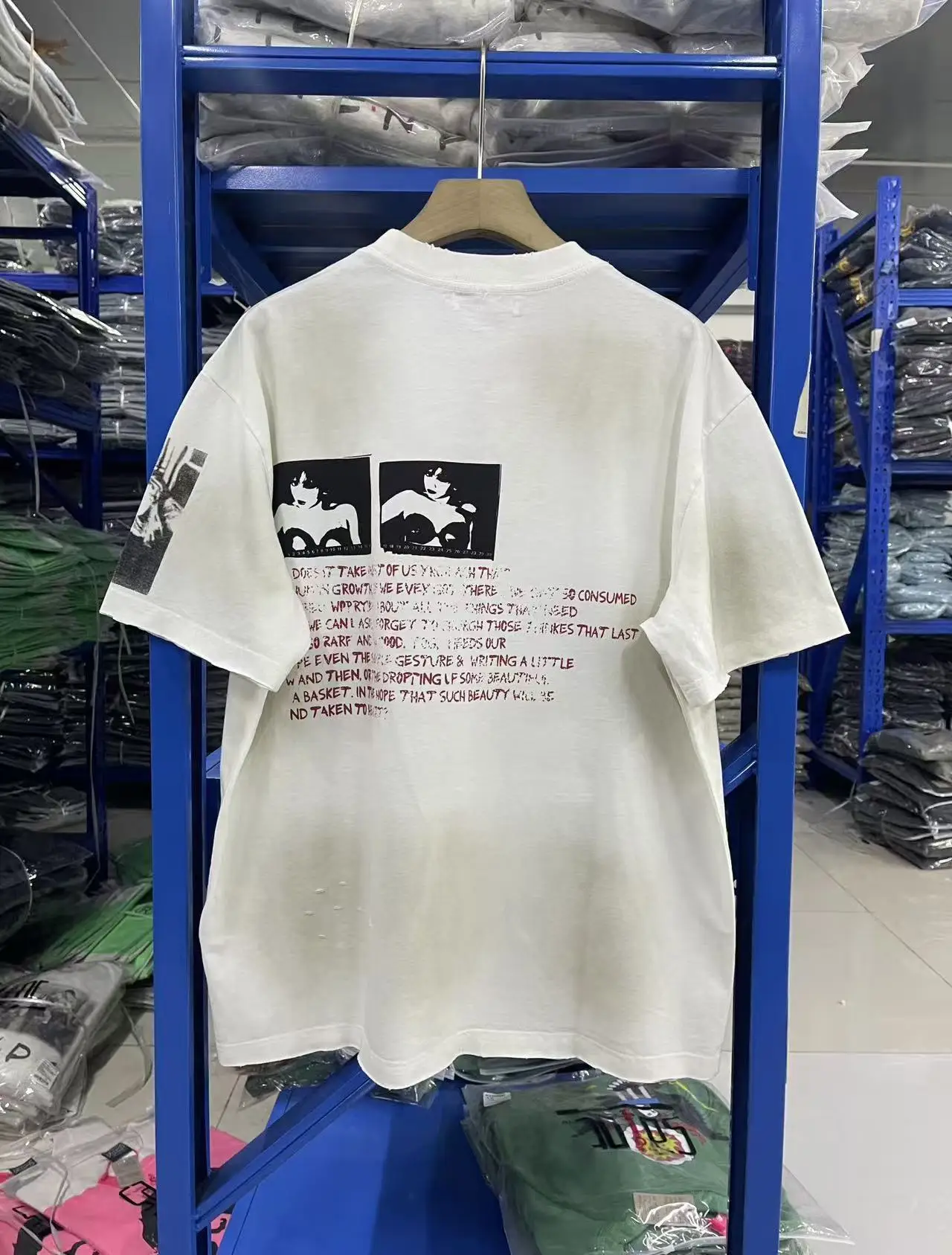 SSSAINT LOUIS 26SS Rock American Retro Round-neck Drop-shoulder Washed Antique Short Sleeve T-shirt Trendy