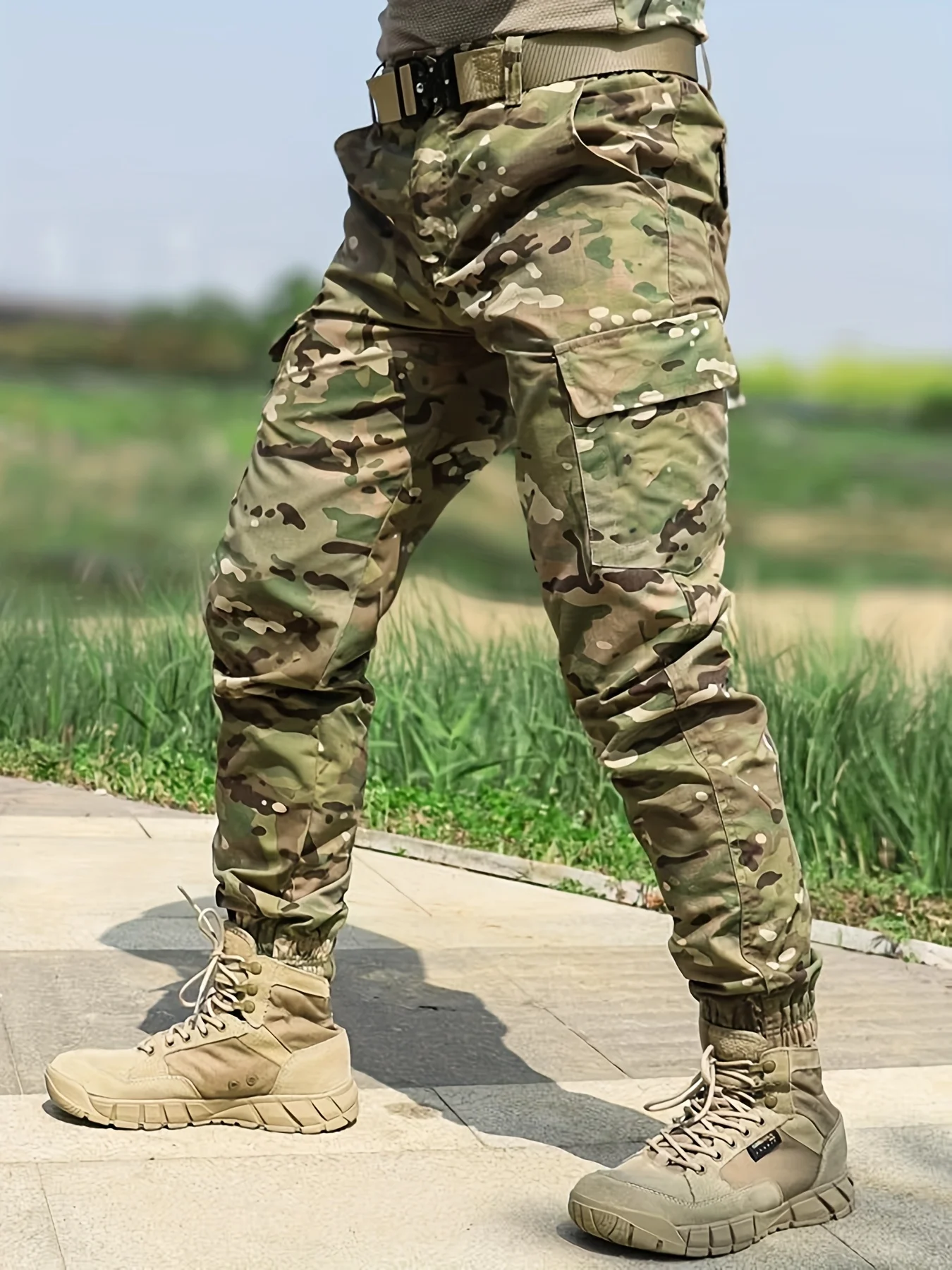Taktische Militärische Camouflage Cargo Hosen Männer Freien Kampf Training Armee Stil Multi Tasche Lose Fit Jogger Streetwear Casual