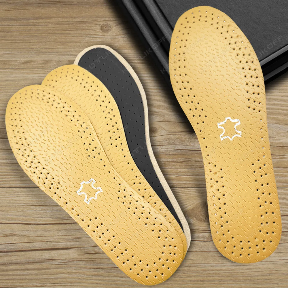 Ultra Thin Leather Insoles Antiperspirants Breathable Deodorant Sports Soft Sole Business Shoes Leather Replacement Inner Insole