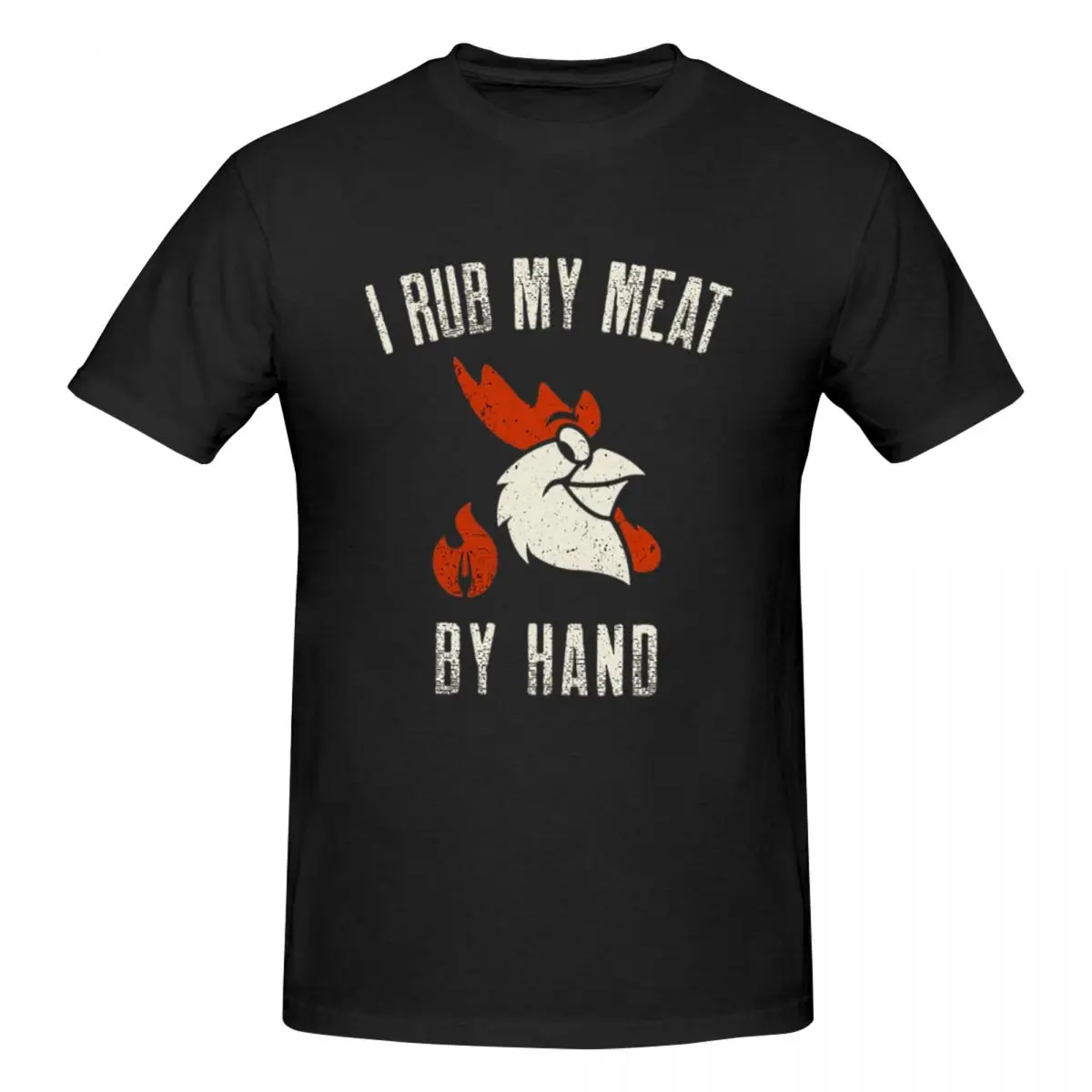 I Rub My Meat By Hand Men T-Shirt Funny Plus Size T Shirts Men's O-Neck Cotton Tees Short Summer Male