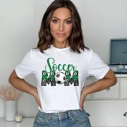 Soccer Mom Print Women's Tee Shirt Short Sleeve Fashion Girls Tshirt Casual Round Neck Tees Top Summer Football Clothing