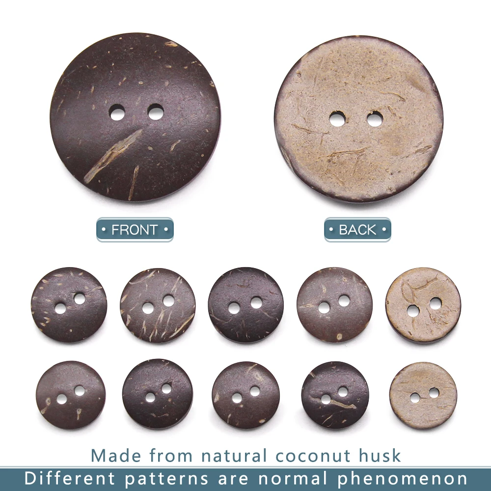 New 30pcs/lot Eco-Friendly Natural color coconut Sewing Buttons 2 Hole Button garment Scrapbooking Sewing Accessories DIY