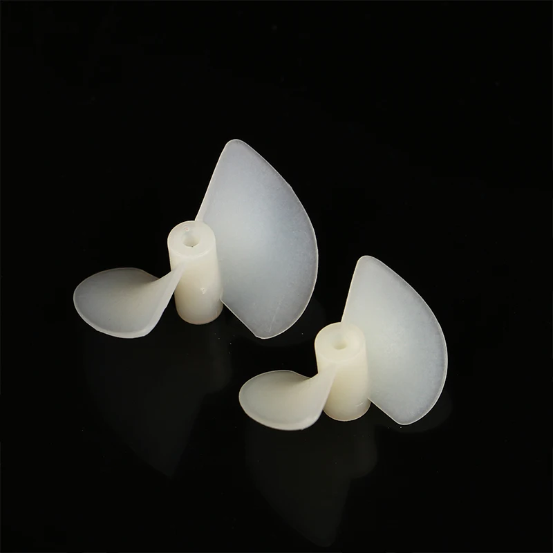 2 Pairs D22mm/26mm CW/CCW Electric Nylon Prop Screw DIY White Two Leaf Propellers For Rc Boats Models 2mm Shaft