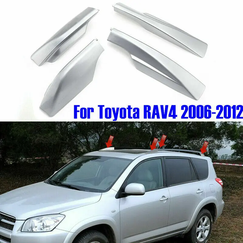 

Silver For Toyota RAV4 XA30 2006-2012 Roof Rack Cover Rail End Shell Replacement