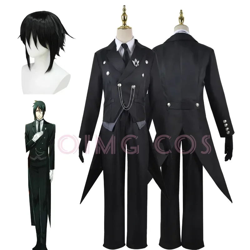 Sebastian Michaelis Cosplay Costume Black Butler Adult Carnival Uniform Wig Anime Halloween Party Costumes Masquerade Women Game