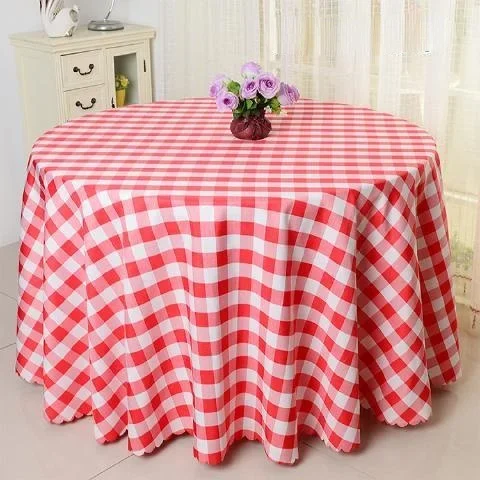 

White Plaid Table Cloth, Round Diameter 140cm, Home Decoration, Table Cover, Elegant, Simple, Korean Style, Wedding Party
