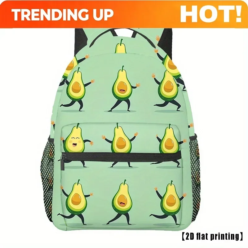 Custom Bag Avocado_42D Lightweight Travel Backpack With 2D Flat Print Design - Adjustable Shoulder Straps, Large Capacity, Multi