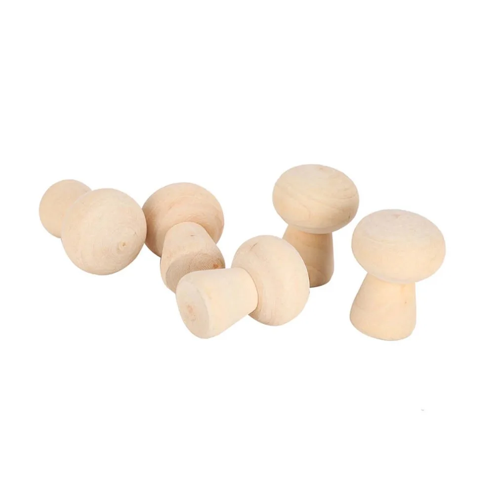 

20 шт. неокрашенных деревянных заготовок в форме грибов для росписи, DIY декор, деревянные фигурки для ручной росписи, украшение для стола