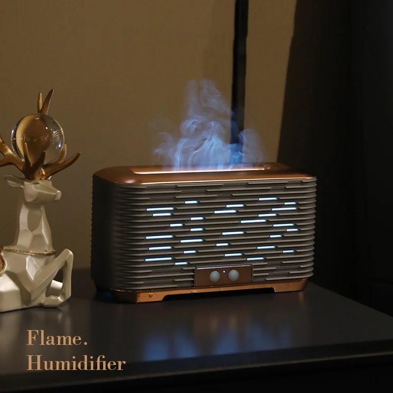 Fire Flame Aroma Diffuser Air Humidifier USB Ultrasonic Cool Mist Maker Fogger Led Essential Oil Flame Lamp Difusor