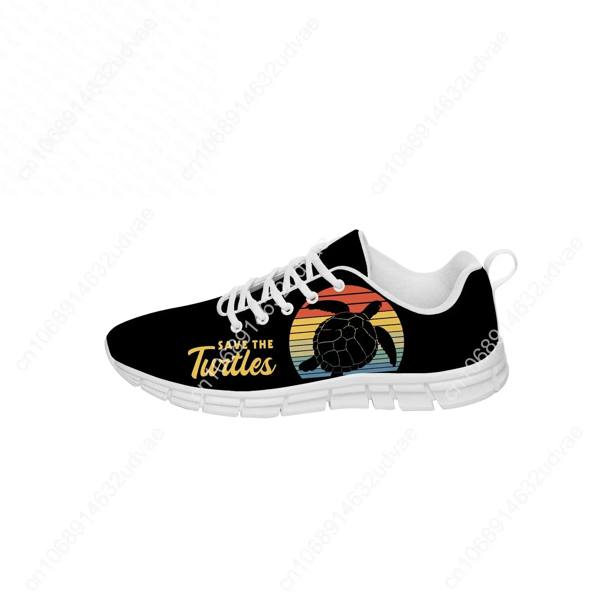 Chaussures de course en toile avec impression 3D pour hommes et femmes, baskets respirantes, chaussures de gril décontractées, chaussures légères pour adolescents, Save The Turtles