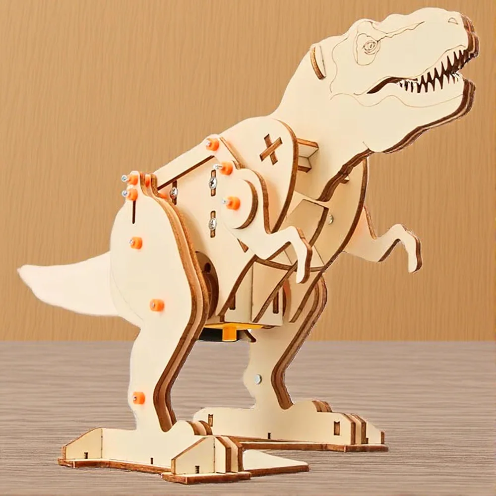 أحجية الصور المقطوعة الخشبية Tyrannosaurus نموذج تجميع عدة لتقوم بها بنفسك تجربة علمية للأطفال لعبة ألغاز تعليمية تكنولوجيا الطلاب