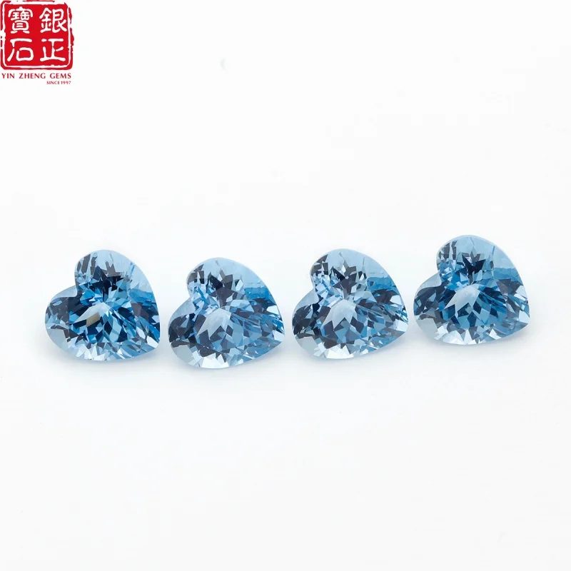 Light Aquamarine Spinel Flame Melted Heart Shape With AGL Certificate Synthetic Loose Gemstone For Earrings Jewelry DIY Making