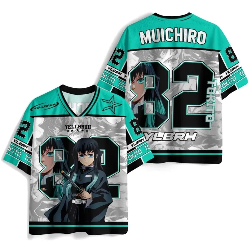 2026 New Demon Slayer: Kimetsu No Yaiba Mist Hashira Muichiro Tokito Theme Anime Jersey, Unisex Children's Sports Casual T-Shirt