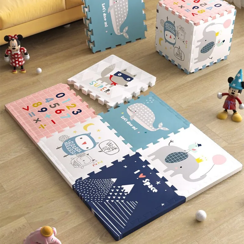 Cartoon 6-piece Set Floor Mat Puzzle for Children Foam Babies Floor Mat Games Interactive Toys For Toddlers Play Mat Baby Toy