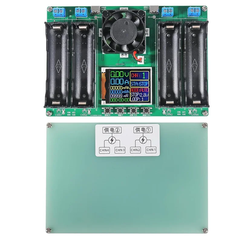 ABKO-Type-C 4 Channel 18650 Lithium Battery Capacity Tester Module Digital Battery Power Detector Module Mah Mwh