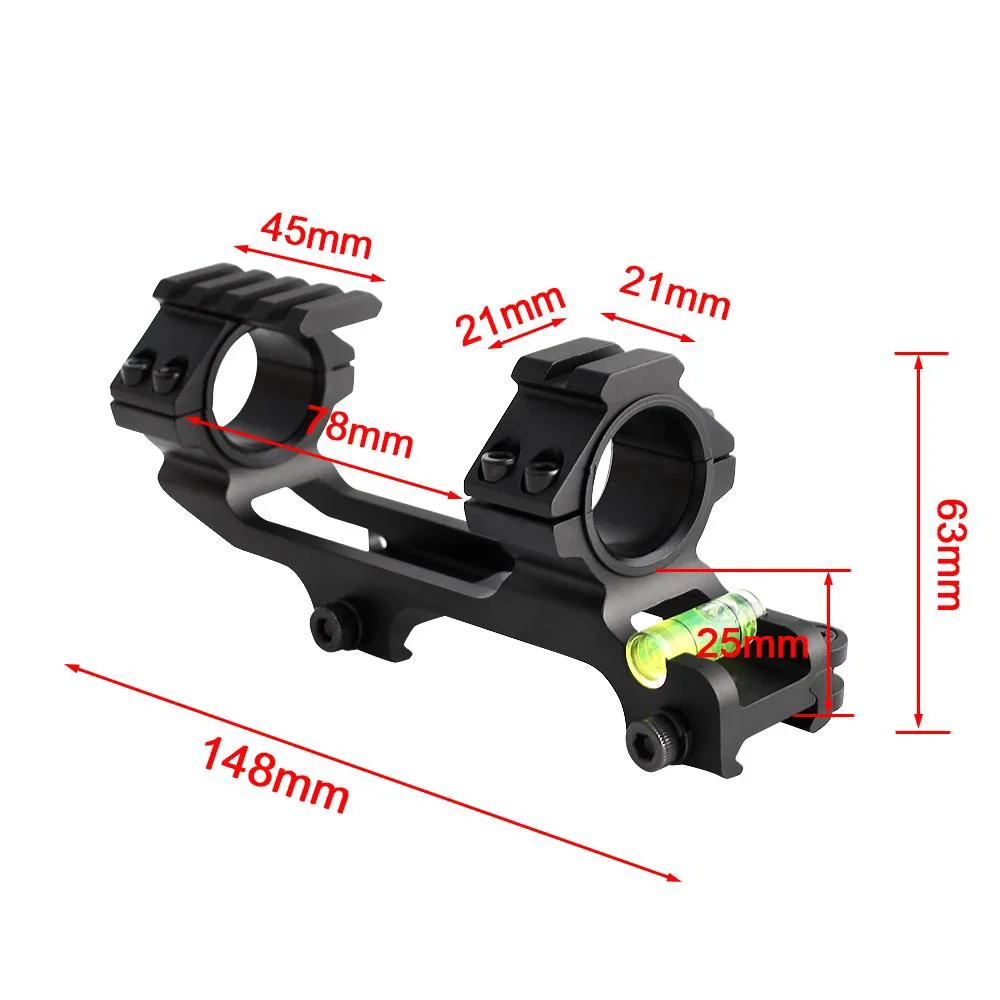 Suporte tático para mira de rifle de ar com nível de bolha, anel duplo de 30 mm/25,4 mm, montagem Weaver Picatinny QD, suporte Ar15 Ak 47