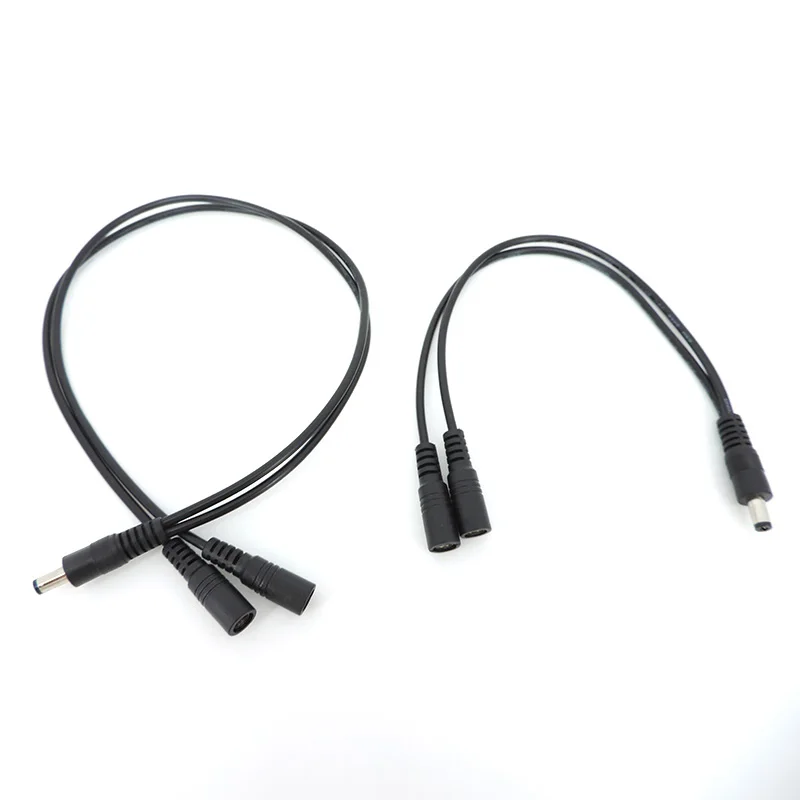 12v 2A 2 way 1 male 2 female DC Power Splitter adapter Cable connector Plug extension for CCTV LED strip light 5.5mmx2.1mm Q1