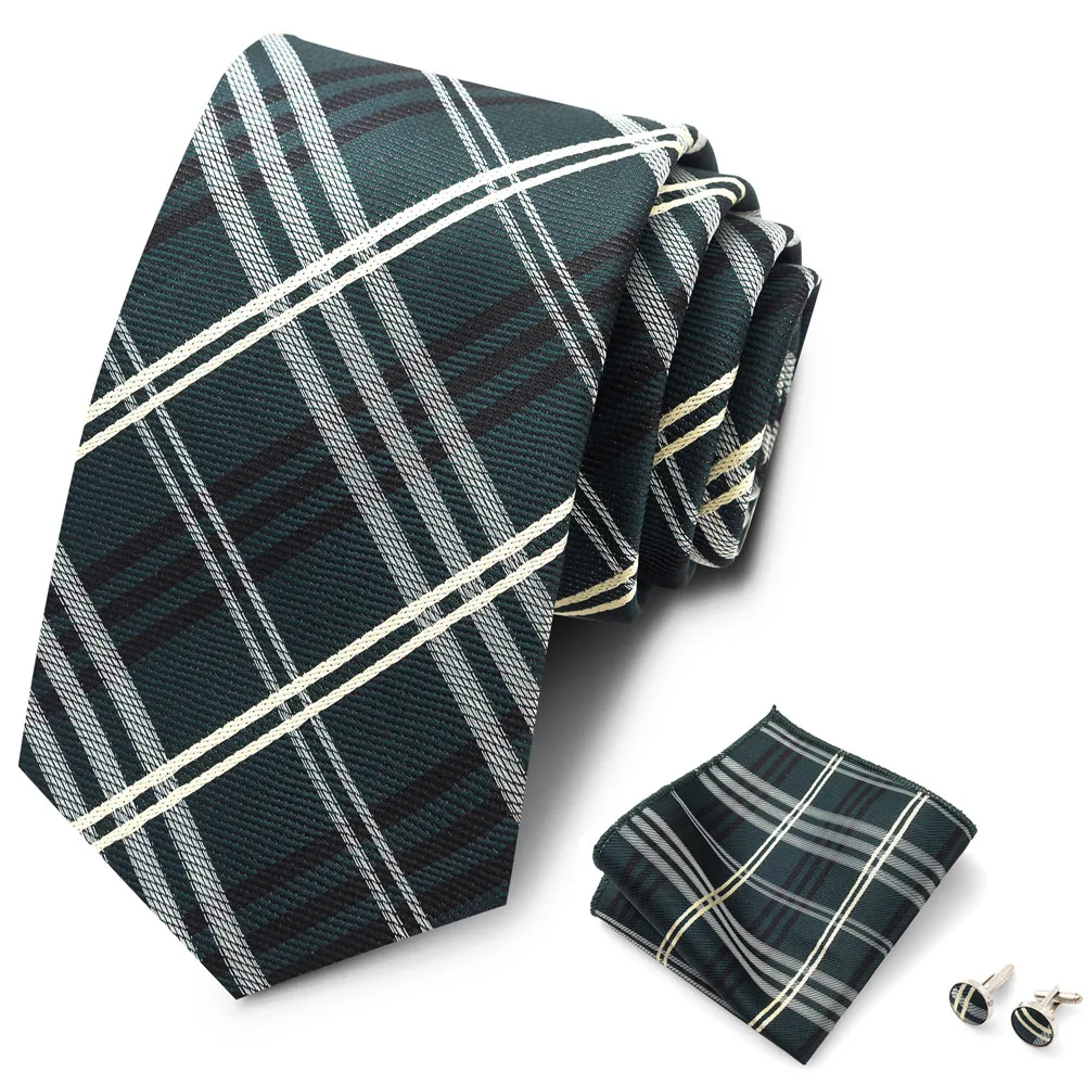 Luxusmarke, 8 cm, Krawatten-Einschubtaschentücher und Manschettenknöpfe-Set für Herren, goldenes Paisley-Muster, Geburtstagsgeschenk, Krawatten- und Anzugaccessoires, passend für Partys. – Detail 12