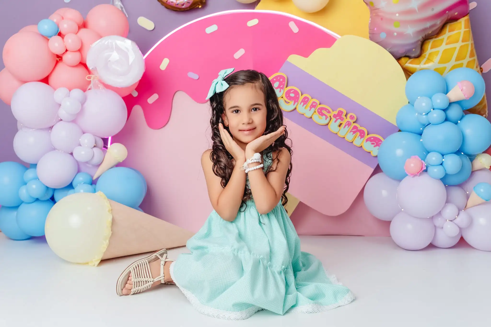 Fondo de pared de globo de donas de helado para niños y niñas, accesorios de fotografía para adultos y recién nacidos, fondos de fotografía de verano