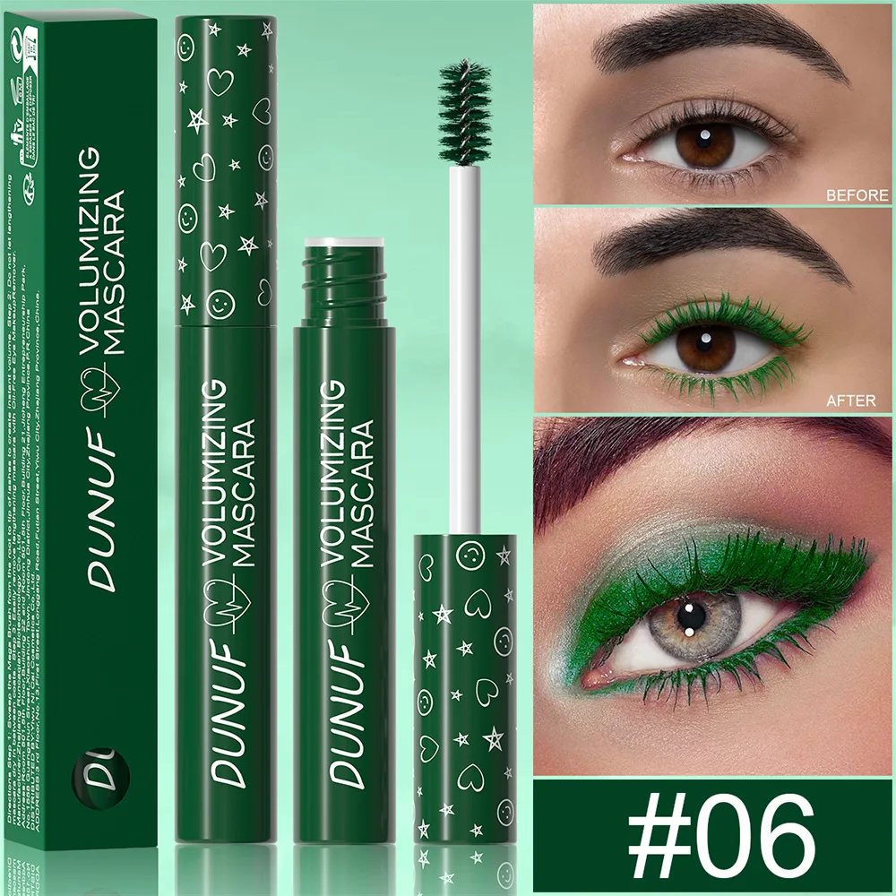 2 pezzi Mascara riccio sottile viola verde, Mascara colorato impermeabile non facile da sbavare, testina sottile portatile, trucco per le vacanze