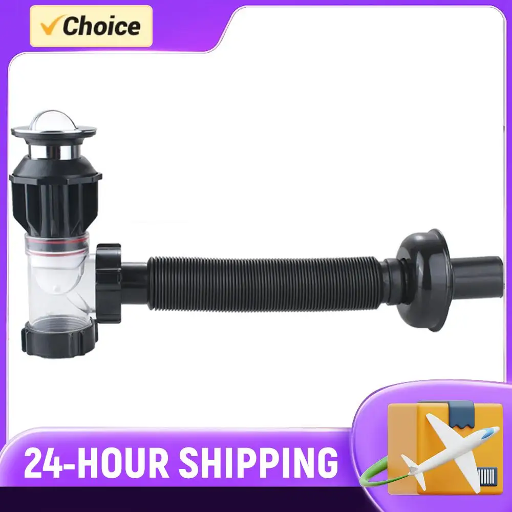 

Sink Drain Pipe Set Anti-Clogging Wash Basin Drainer Tool-Free Installation Telescoping Anti-odor Drain Pipe Kitchen Accessories