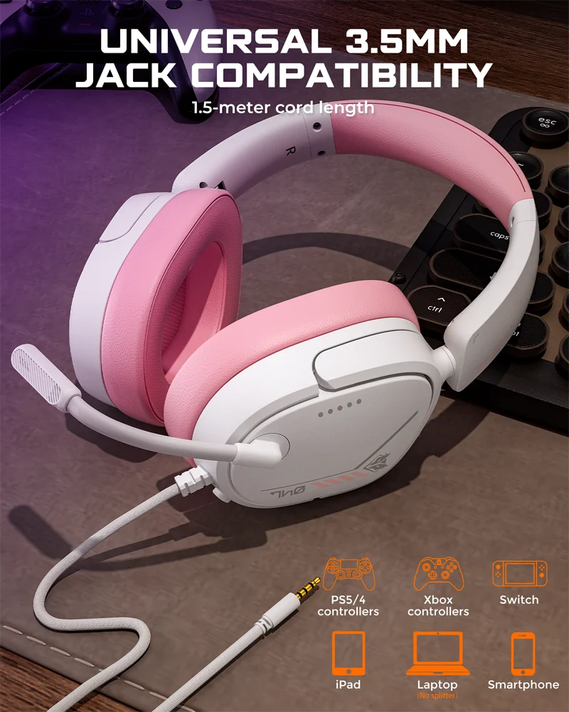 NUBWO HG04L Gaming Headset for PS5/PS4 Xbox Series X|S/Xbox One Switch 250g Lightweight Clear Unidirectional Mic 3.5mm Jack - view 4