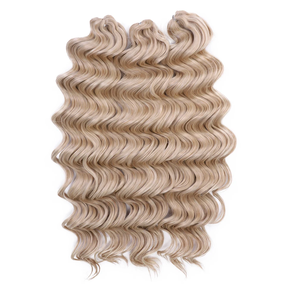 24" Deep Wavy Twist Crochet Hair Synthetic Afro Curly Hair Crochet Braids 300g Ombre Rainbow Braiding Hair Extensions For Women image 2