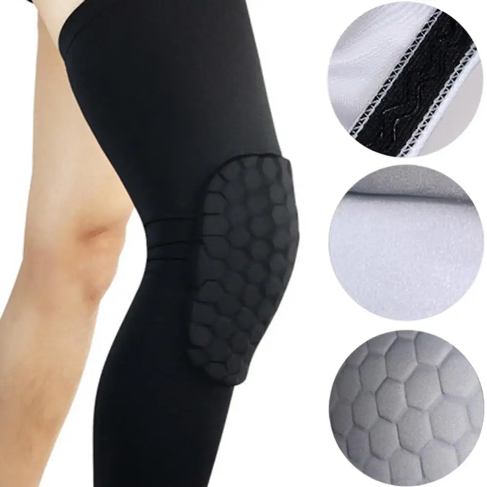 Rodillera deportiva de baloncesto de panal de abeja para hombres, rodillera de fútbol, Mangas de compresión para piernas, Protector de rodilla de voleibol, soporte de soporte, 1Pc