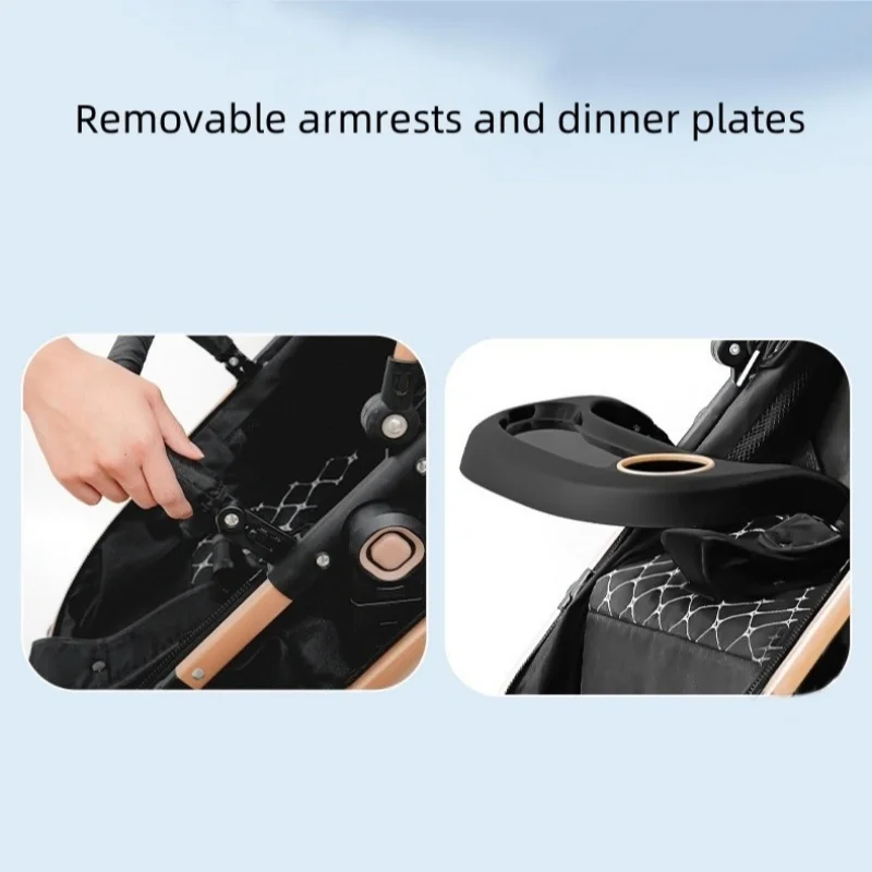 Passeggino 3-1, passeggino a quattro ruote ad alto paesaggio terrestre con comfort per bambini, per bambini da 0 a 3 anni, passeggini leggeri