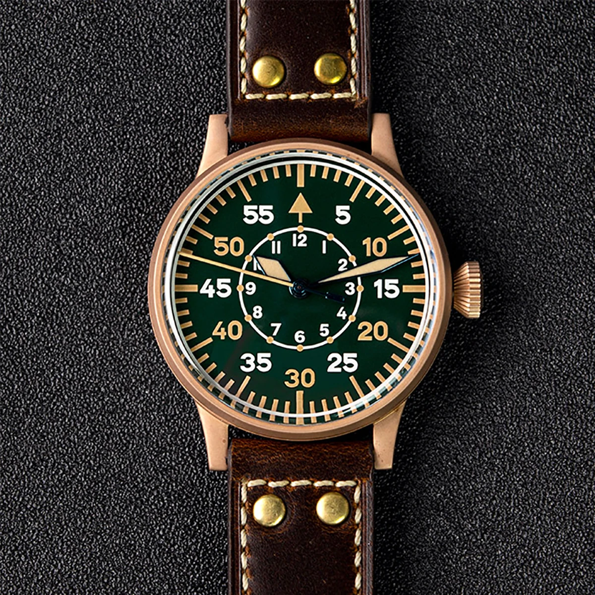 Hruodland 2024 New Military Retro Men\'s Automatic Mechanical Watch Sapphire Lens Waterproof 10Bar Two tone Glow Glow Reloj hombr