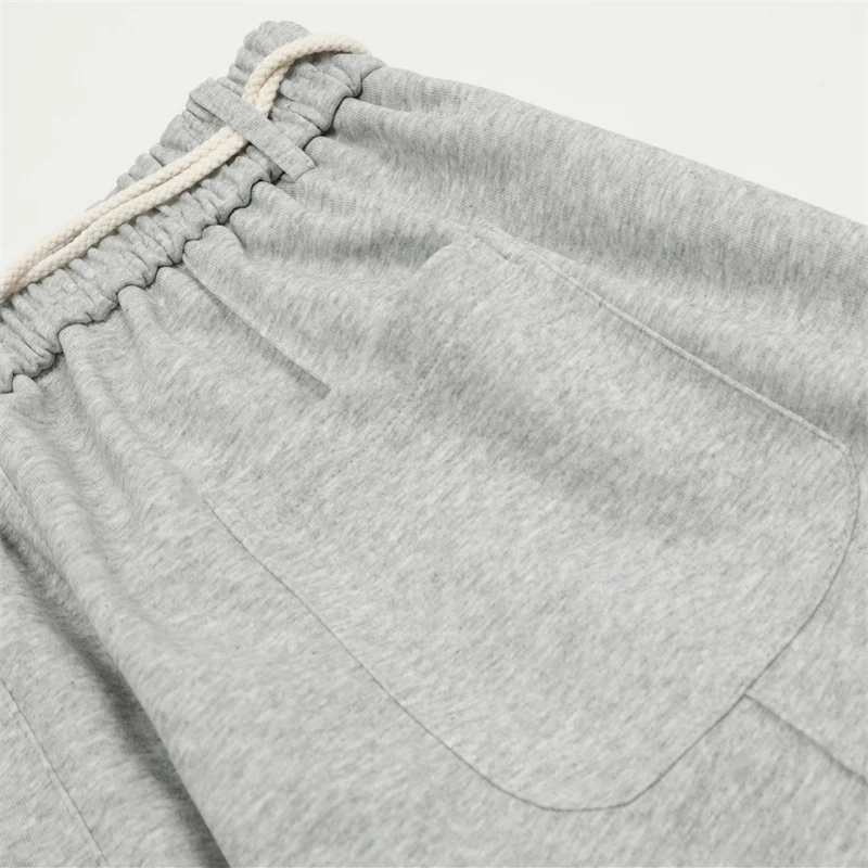 PFNW Menswear Drawstring Elastic Wais Grey Sweatpants Men's 2024 New American High Street Simple Wide Leg Casual Pants 12C1869