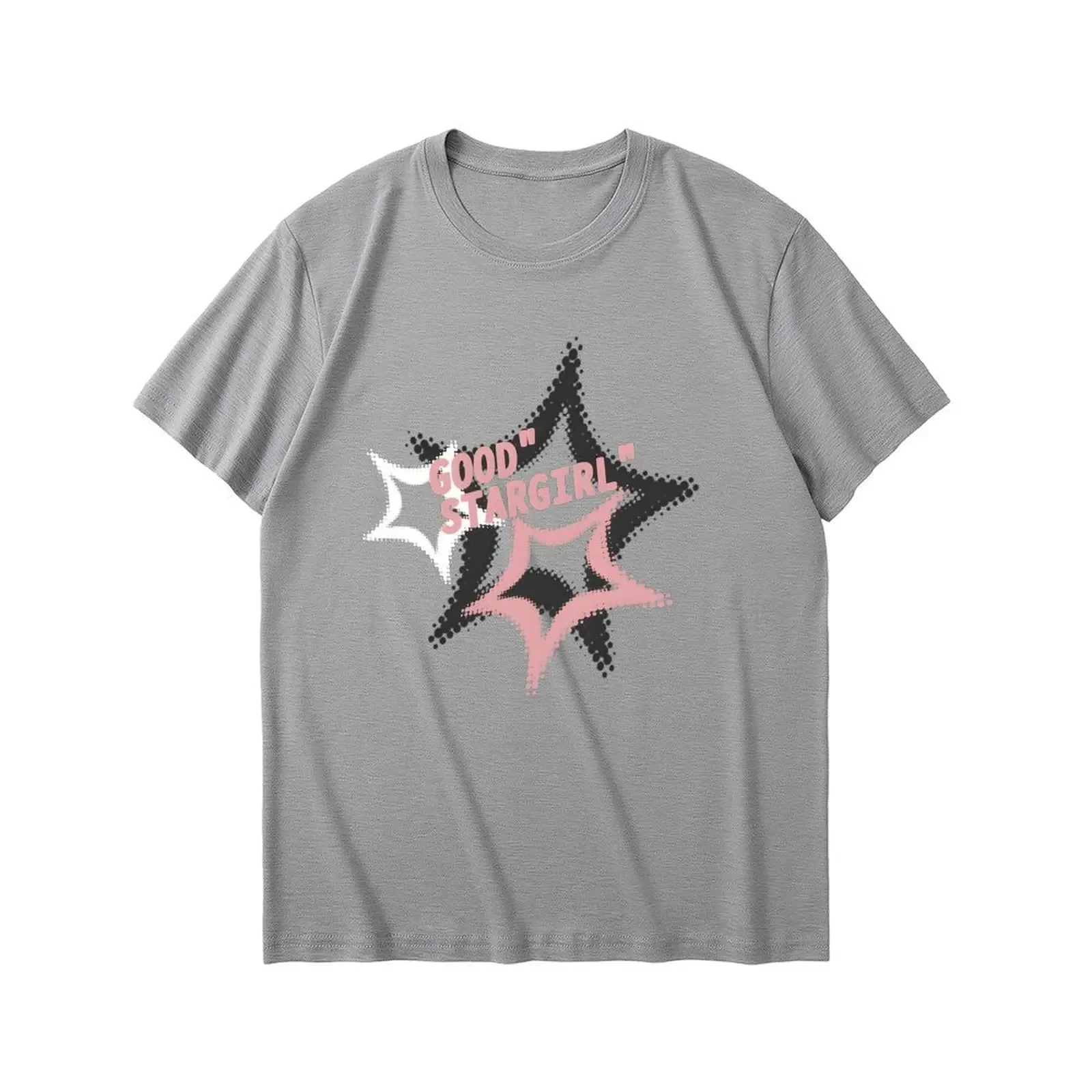 

Women Crew Neck Comfortable Casual Short-Sleeve T-Shirt With Dotted Five-Point Star Print, Moisture-Wicking & Sweat-Wicking Tops