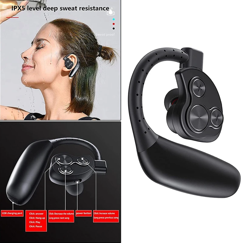 Unilateral Hanging Over Ear Bluetooth Wireless Headphones For Work Training