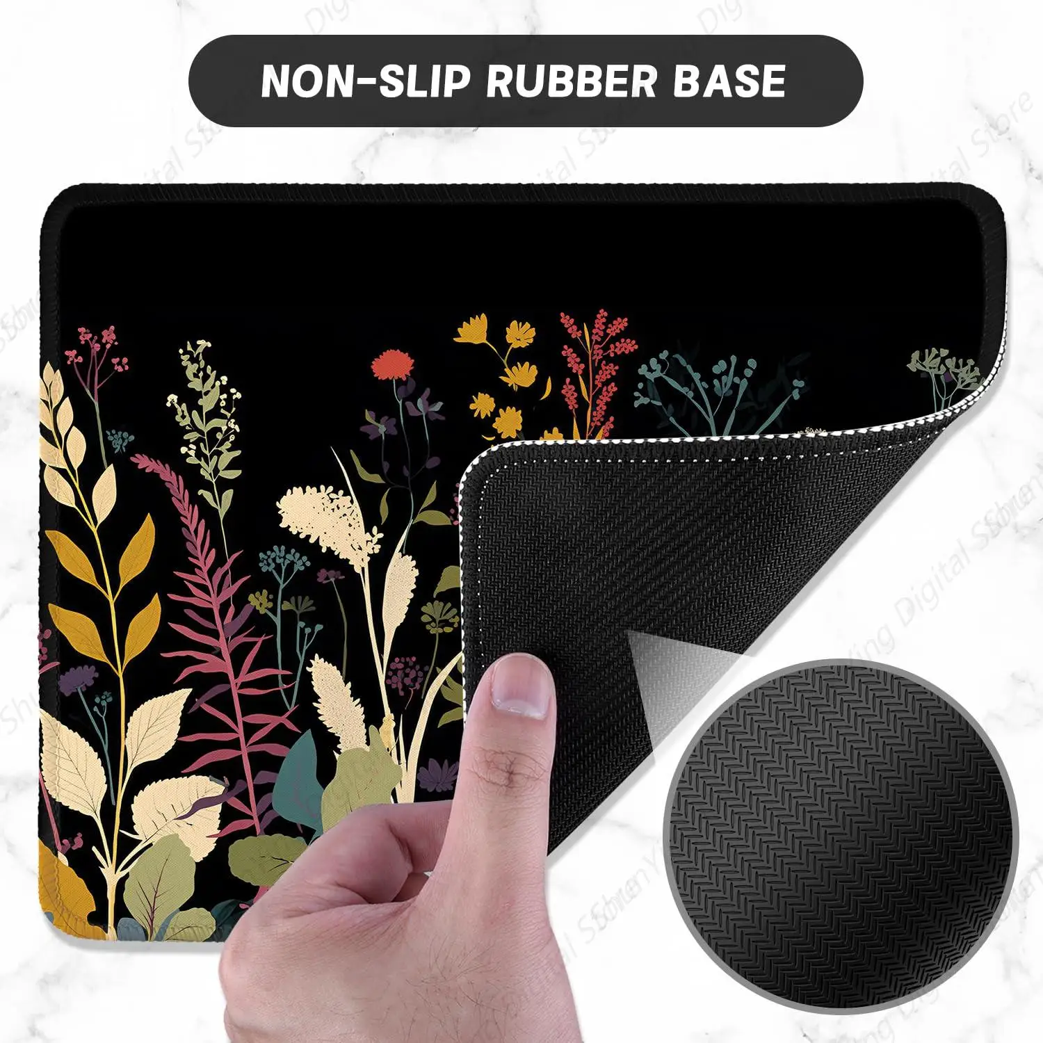 Gaming Desktop Mouse Pad Anti Slip Rubber Base Computer Laptop Mouse Pad Beautiful Flowers And Plants 25*30cm