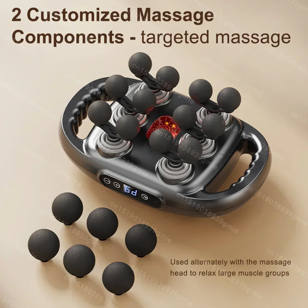 

Fascia Muscle Massager 12 Heads High Frequency Neck Waist Massage Machine Neck Shoulder
