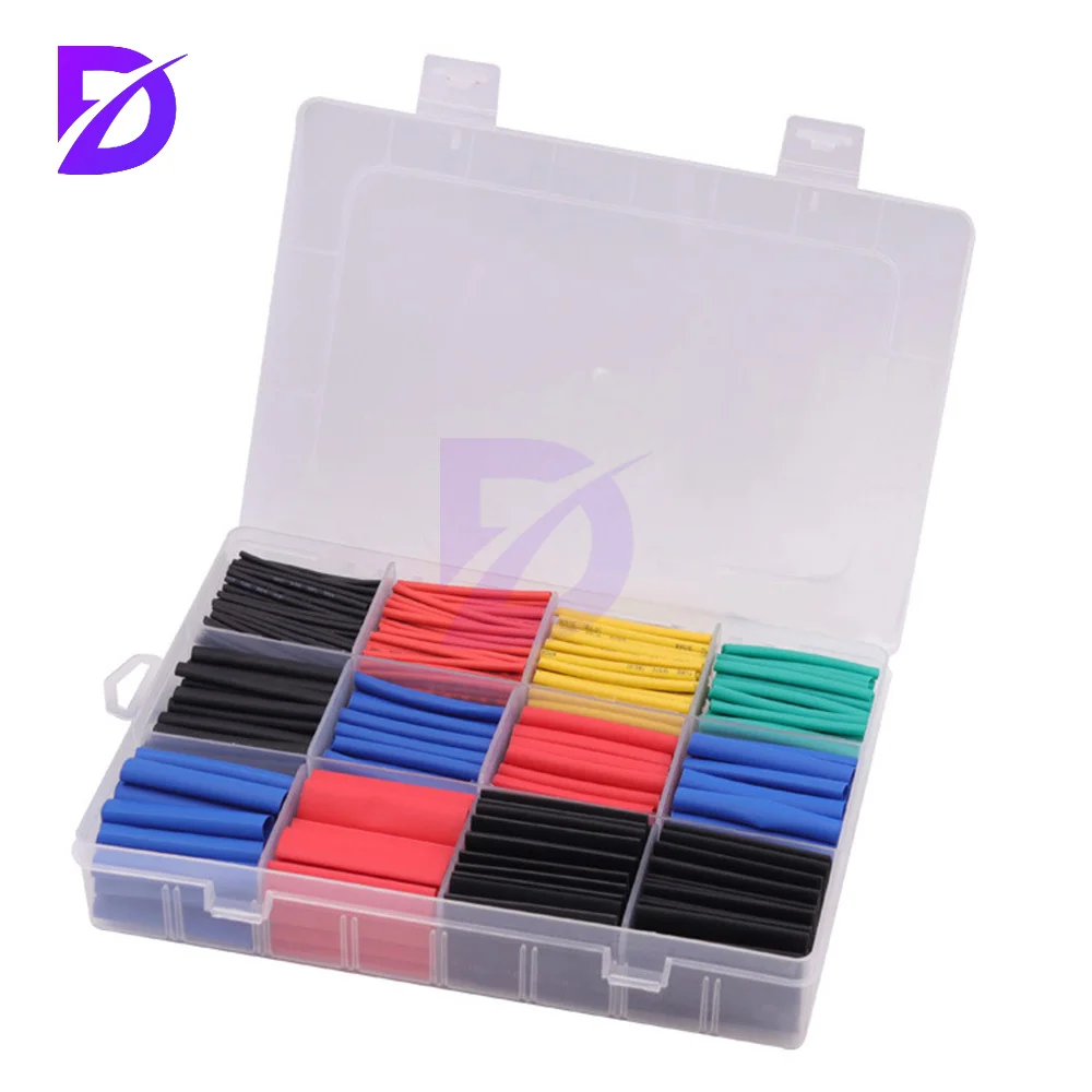 Kit tubi termorestringenti Rapporto 2:1 Rivestito adesivo Involucro termoretraibile industriale automobilistico di grado marino 164 PZ