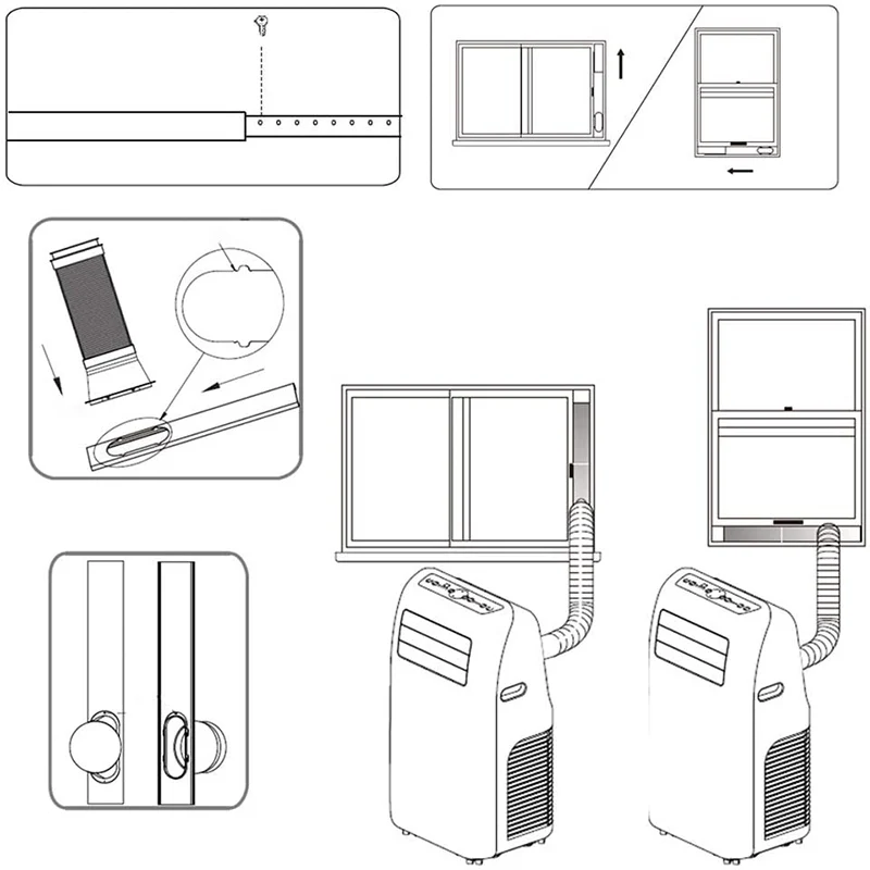 1PC Window Adaptor For Portable Air Conditioner Or 2Pcs Adjustable Window Sealing Plate Window Slide Adjustable Window Kit Plate
