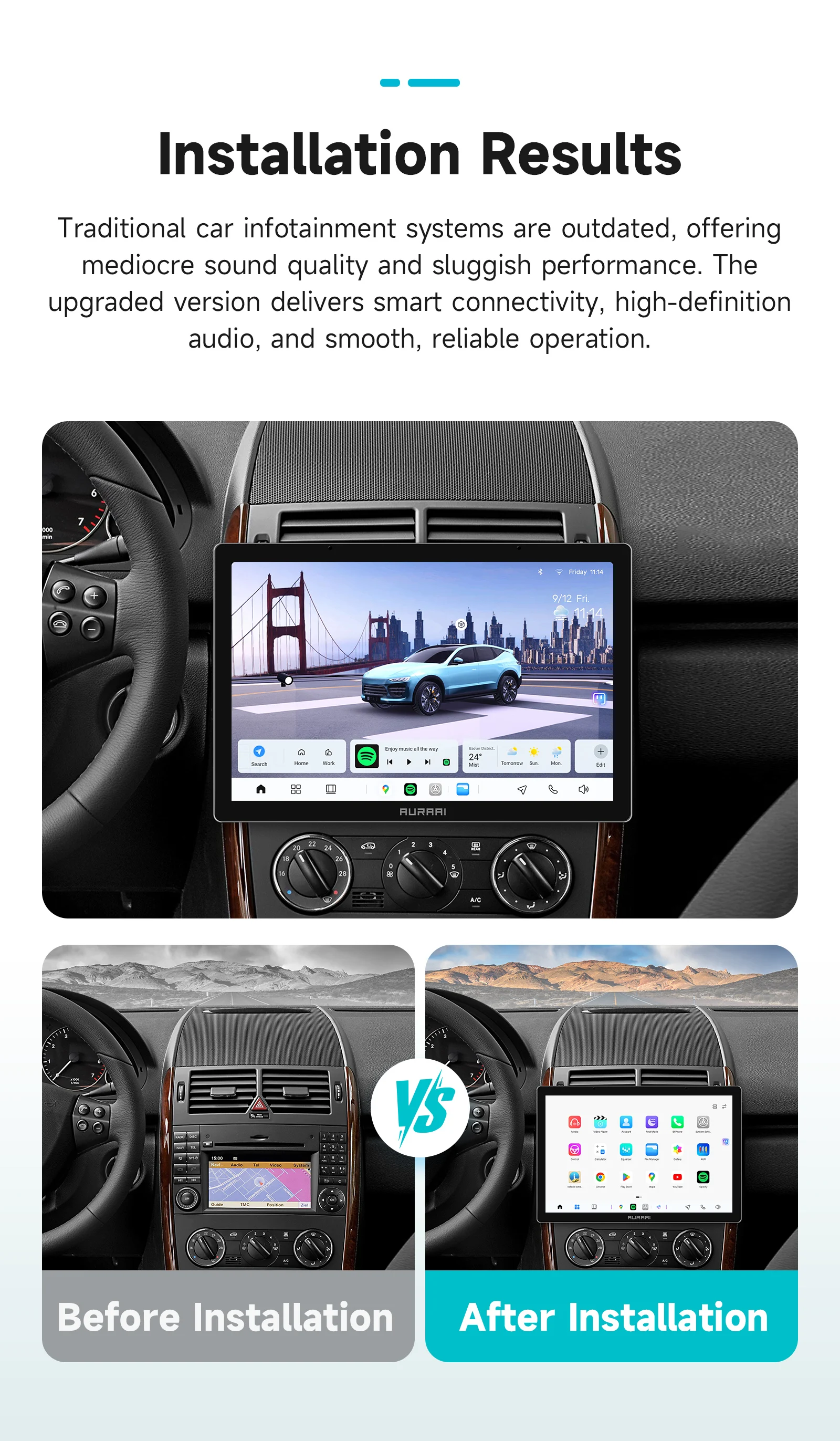 AURAAI X100 Android Auto Intelligente Bildschirm für Mercedes Benz Viano Vito Sprinter UNIS7870 AI Sprachsteuerung GPS DSP Auto CarPlay – Detail 3