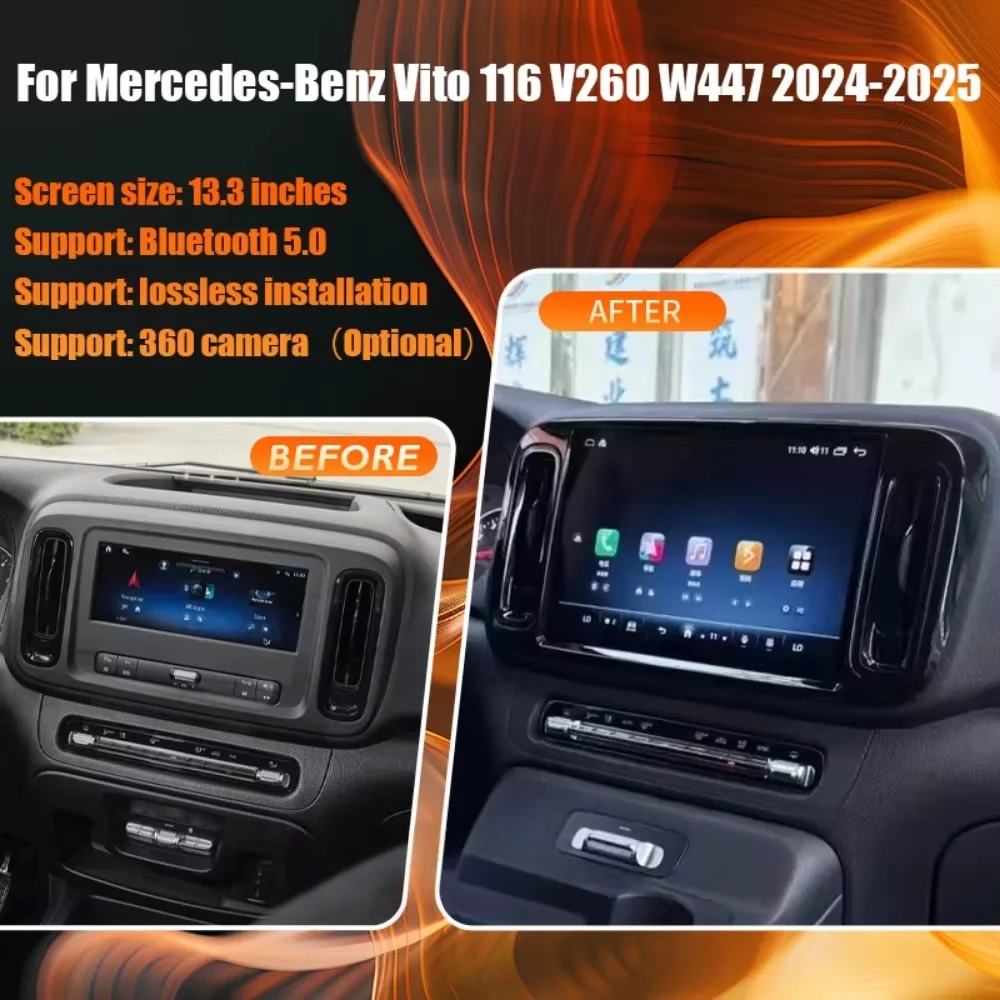 

Android для Mercedes Benz Vito 116 W447 2024, автомобильный мультимедийный видеоплеер, стерео GPS-экран, автонавигация, головное устройство Carplay DSP