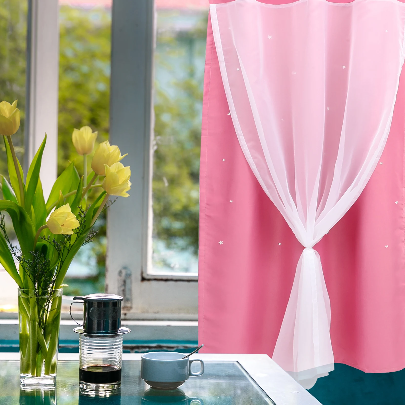 Stile principessa per soggiorno, finestre, tende decorative, tende oscuranti per la casa, tende per camera da letto, camera ombreggiante con blocco della luce