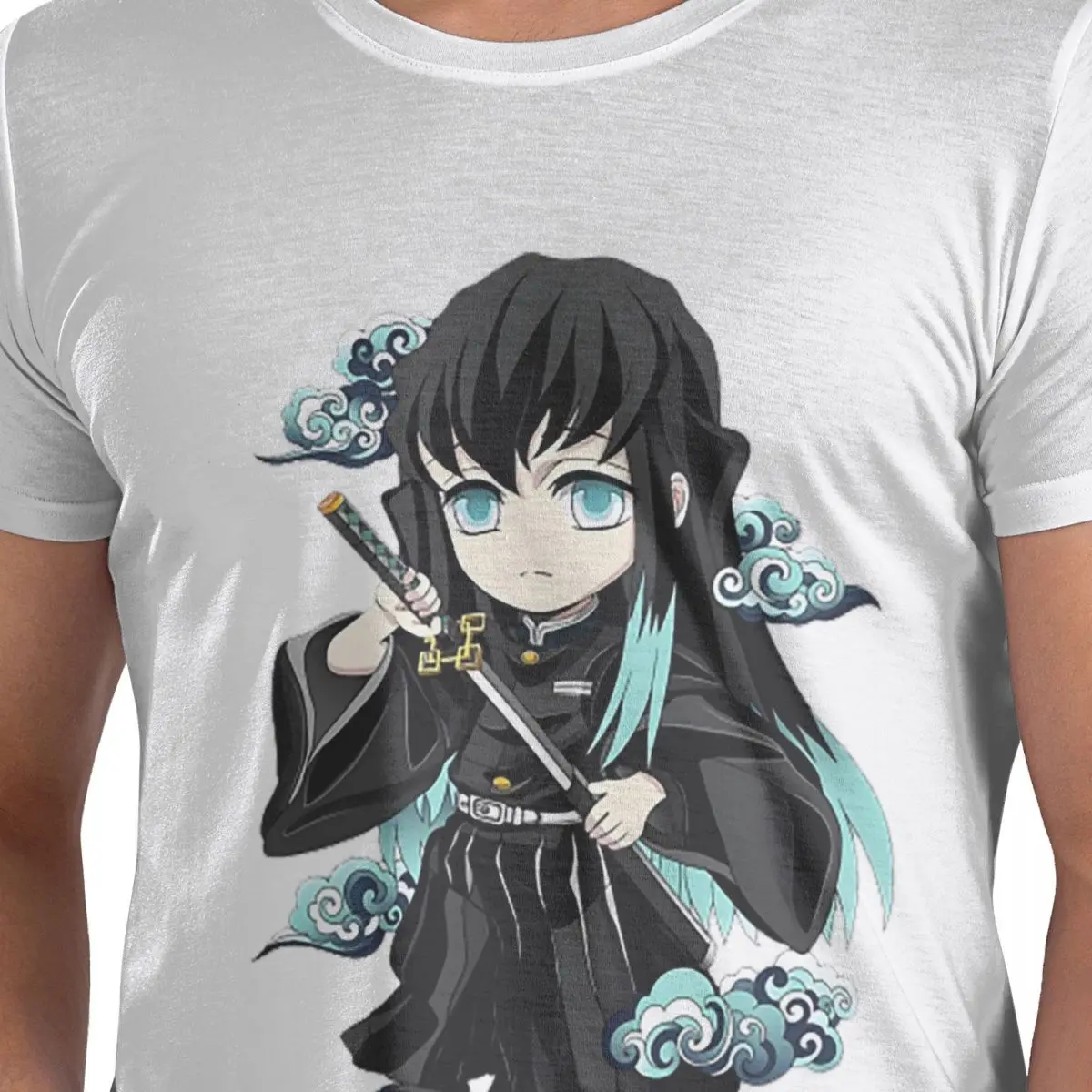 

Футболка Chibi Mist Pillar Muichiro Tokito из 100% хлопка, мужские забавные футболки, мужские футболки с круглым вырезом и коротким рукавом, S-6XL