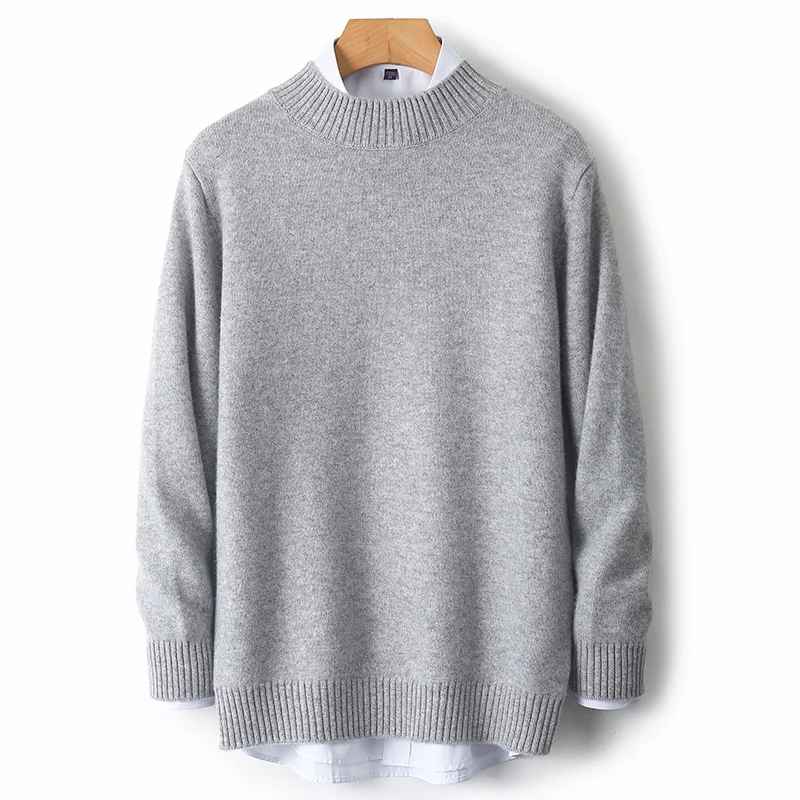 Thermal accessory, men's 100 cashmere thickened half turtleneck sweater base